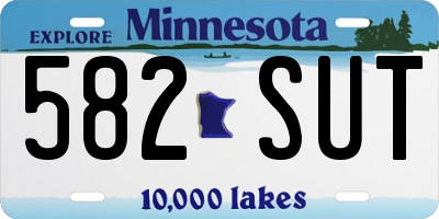 MN license plate 582SUT