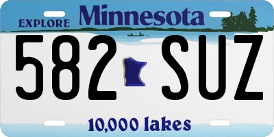 MN license plate 582SUZ
