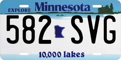 MN license plate 582SVG