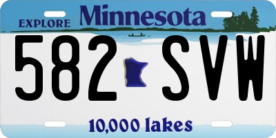 MN license plate 582SVW