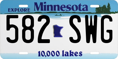 MN license plate 582SWG