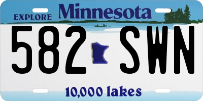 MN license plate 582SWN