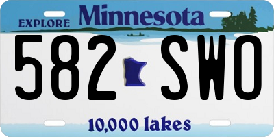 MN license plate 582SWO