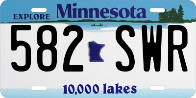 MN license plate 582SWR