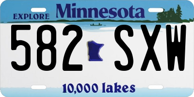 MN license plate 582SXW