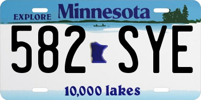MN license plate 582SYE