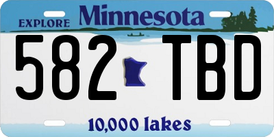 MN license plate 582TBD