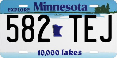 MN license plate 582TEJ