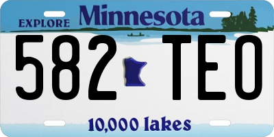 MN license plate 582TEO