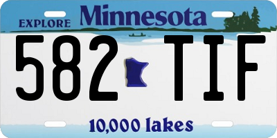MN license plate 582TIF