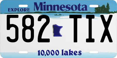MN license plate 582TIX