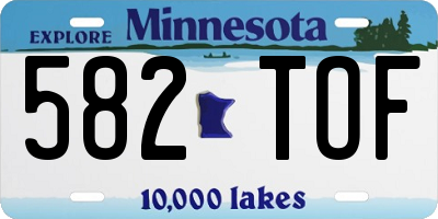 MN license plate 582TOF