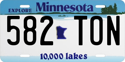 MN license plate 582TON