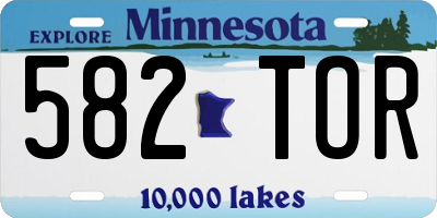 MN license plate 582TOR