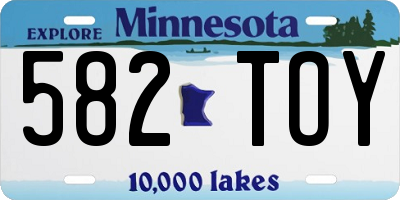 MN license plate 582TOY