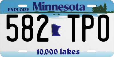MN license plate 582TPO