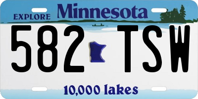 MN license plate 582TSW