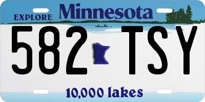 MN license plate 582TSY