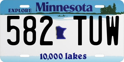 MN license plate 582TUW
