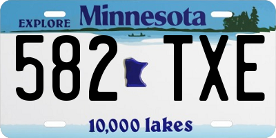 MN license plate 582TXE