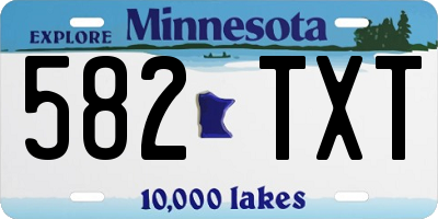MN license plate 582TXT