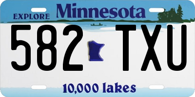 MN license plate 582TXU