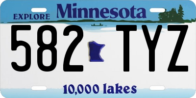 MN license plate 582TYZ