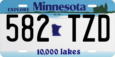 MN license plate 582TZD