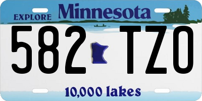 MN license plate 582TZO