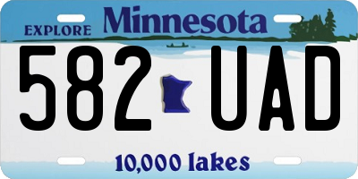 MN license plate 582UAD