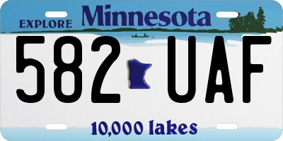MN license plate 582UAF