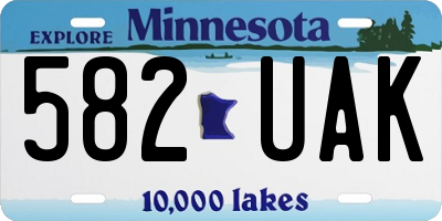 MN license plate 582UAK
