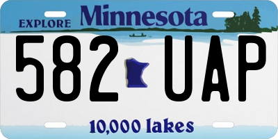 MN license plate 582UAP