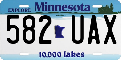 MN license plate 582UAX