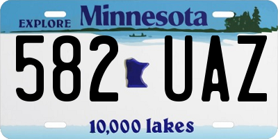 MN license plate 582UAZ