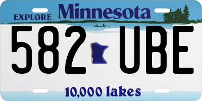 MN license plate 582UBE