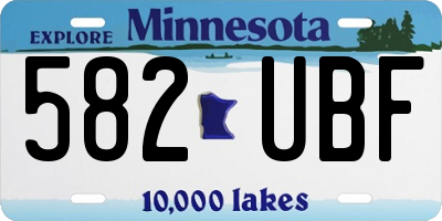 MN license plate 582UBF