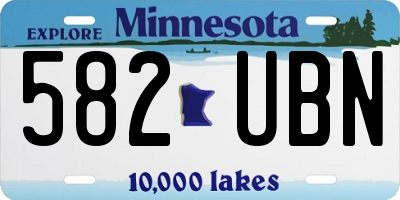 MN license plate 582UBN