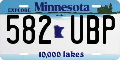 MN license plate 582UBP