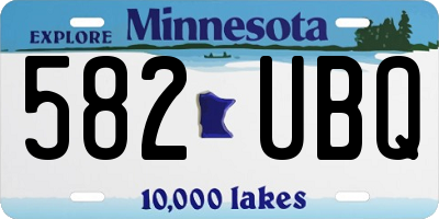 MN license plate 582UBQ