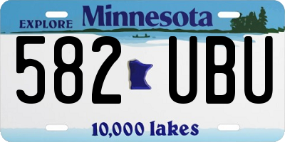MN license plate 582UBU