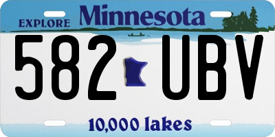MN license plate 582UBV