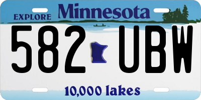 MN license plate 582UBW