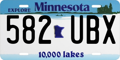MN license plate 582UBX