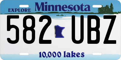 MN license plate 582UBZ