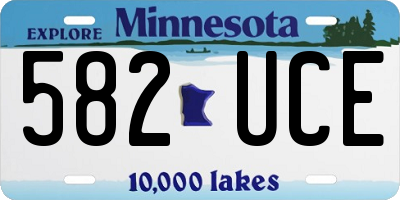 MN license plate 582UCE