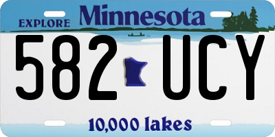 MN license plate 582UCY
