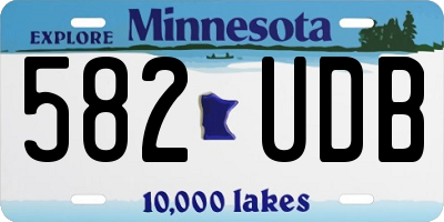 MN license plate 582UDB