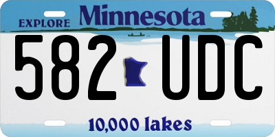 MN license plate 582UDC