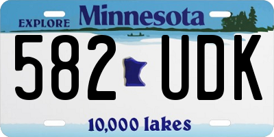 MN license plate 582UDK